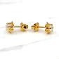Aros chaton italiano medianos circón Oro 18k - Miniatura 2