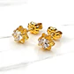 Aros chaton italiano medianos circón Oro 18k - Miniatura 4