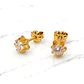 Aros chaton italiano medianos circón Oro 18k - Miniatura 5
