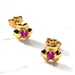 Aros trébol rubí medianos Oro 18k - Miniatura 2
