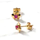 Aros trébol rubí medianos Oro 18k - Miniatura 3