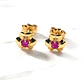 Aros trébol rubí medianos Oro 18k - Miniatura 4