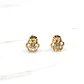 Aros flor circón grandes Oro 18k - Miniatura 1