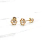 Aros flor circón grandes Oro 18k - Miniatura 2