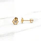 Aros flor circón grandes Oro 18k - Miniatura 3