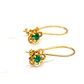 Aros flor esmeralda colgantes oro 18k  - Miniatura 1