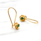 Aros flor esmeralda colgantes oro 18k  - Miniatura 4