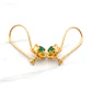 Aros flor esmeralda colgantes oro 18k  - Miniatura 3