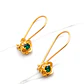 Aros flor esmeralda colgantes oro 18k  - Miniatura 2