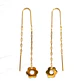 Aros cadena con flores Oro 18k - Miniatura 3