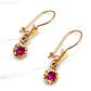 Aros Chatón colgante redondo rubí Oro 18k - Miniatura 3