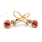 Aros Chatón colgante redondo rubí Oro 18k - Miniatura 2