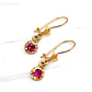 Aros Chatón colgante redondo rubí Oro 18k - Miniatura 4