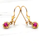 Aros Chatón colgante redondo rubí Oro 18k - Miniatura 1
