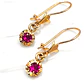 Aros Chatón colgante redondo rubí Oro 18k - Miniatura 5