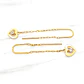 Aros cadena corazón y circón Oro 18k  - Miniatura 1