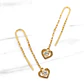 Aros cadena corazón y circón Oro 18k  - Miniatura 3