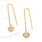 Aros cadena corazón y circón Oro 18k  - Miniatura 2