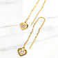 Aros cadena corazón y circón Oro 18k  - Miniatura 4