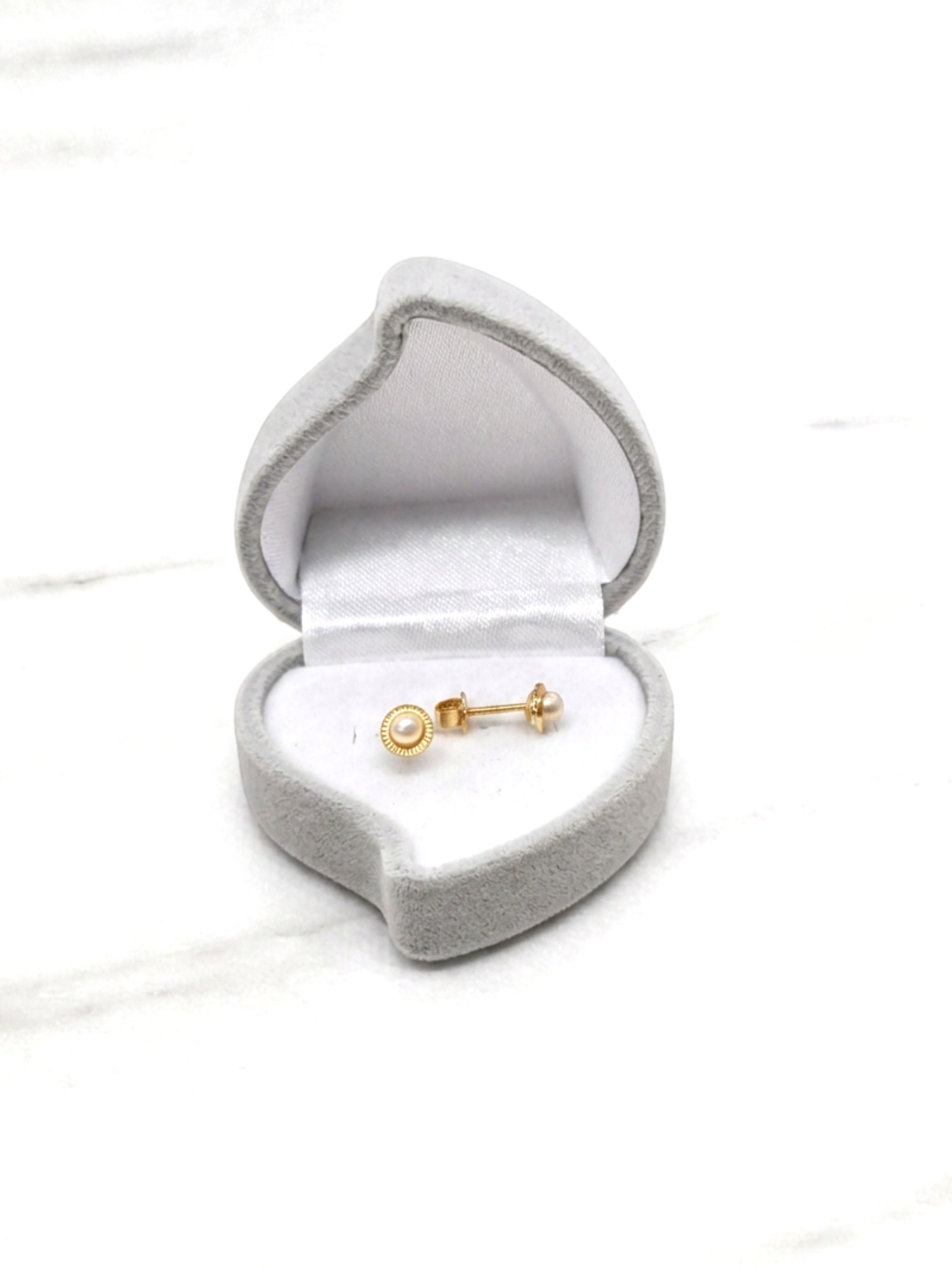 Aros plato perla cultivada medianos Oro 18k 2