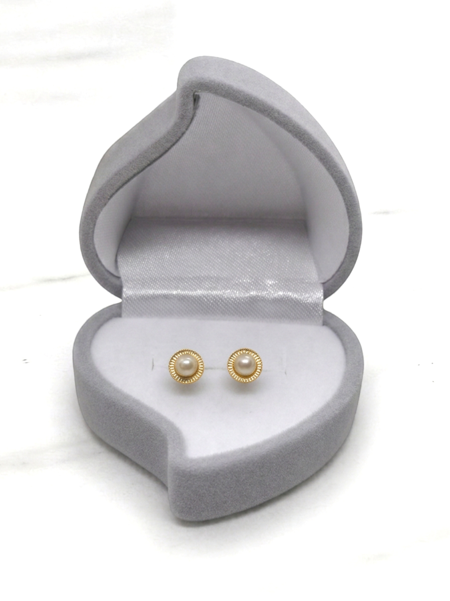 Aros plato perla cultivada medianos Oro 18k 1