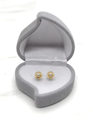 Aros plato perla cultivada medianos Oro 18k