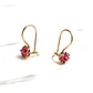 Aros chaton con gancho rubí grandes Oro 18k - Miniatura 1