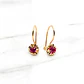 Aros chaton con gancho rubí grandes Oro 18k - Miniatura 2