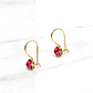 Aros chaton con gancho rubí grandes Oro 18k - Miniatura 3