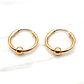 Aros argolla tubo bolitas medianos Oro 18k - Miniatura 2
