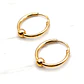 Aros argolla tubo bolitas medianos Oro 18k - Miniatura 3