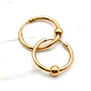 Aros argolla tubo bolitas medianos Oro 18k - Miniatura 1