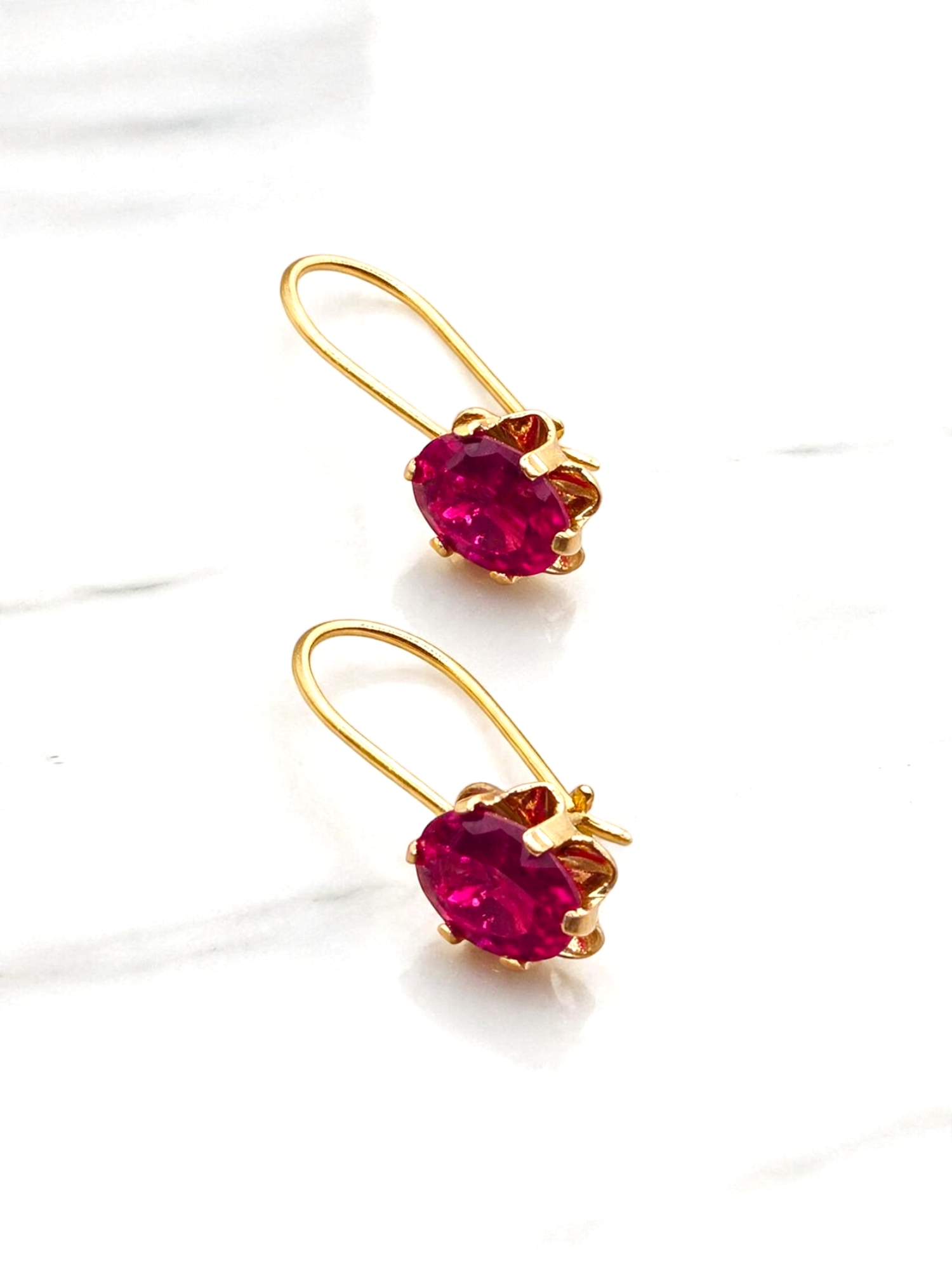 Aros chaton italiano colgante Rubi oro 18k  4