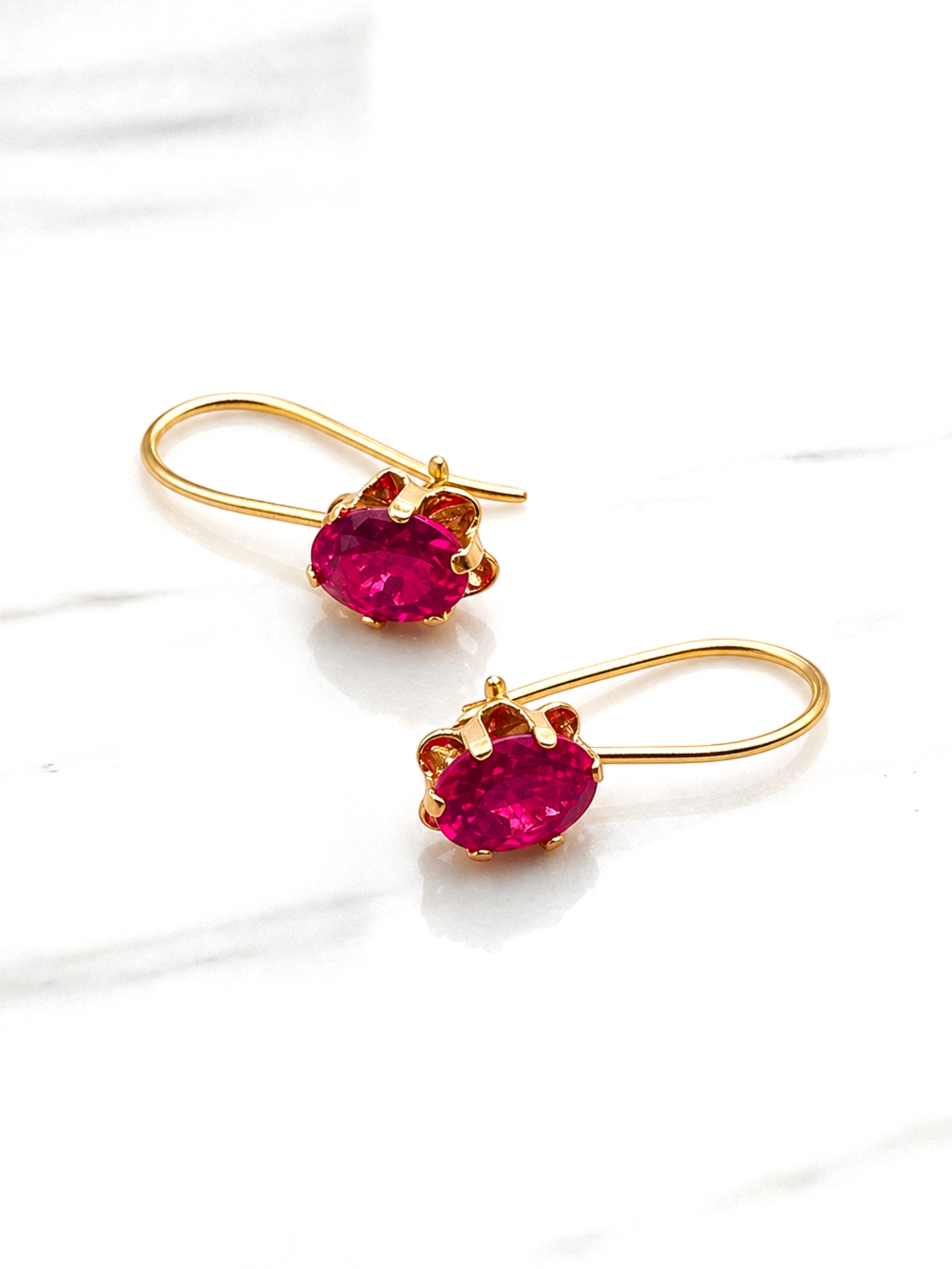Aros chaton italiano colgante Rubi oro 18k  1