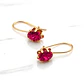 Aros chaton italiano colgante Rubi oro 18k  - Miniatura 1