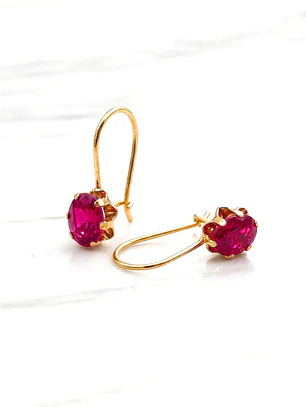 Aros chaton italiano colgante Rubi oro 18k 