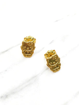 Aros Hello Kitty 9 mm Oro 18k 