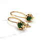 Aros chaton con gancho esmeralda Oro 18k - Miniatura 1