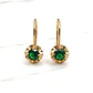 Aros chaton con gancho esmeralda Oro 18k - Miniatura 2