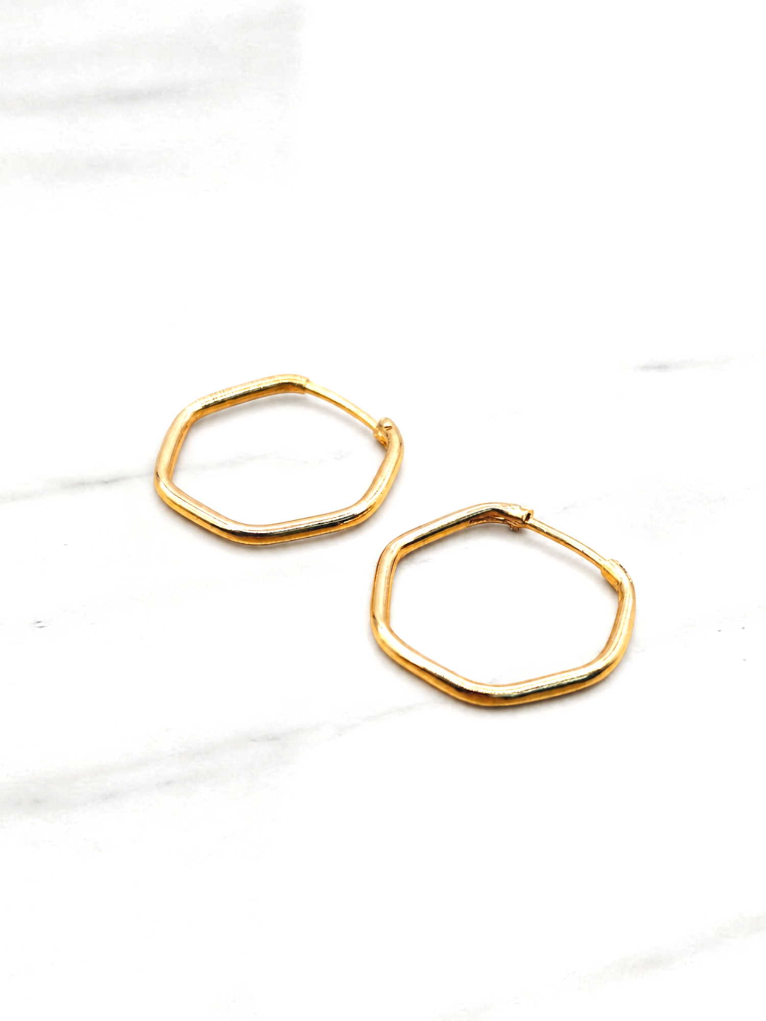 Aros argollas hexagonal Oro 18k 1