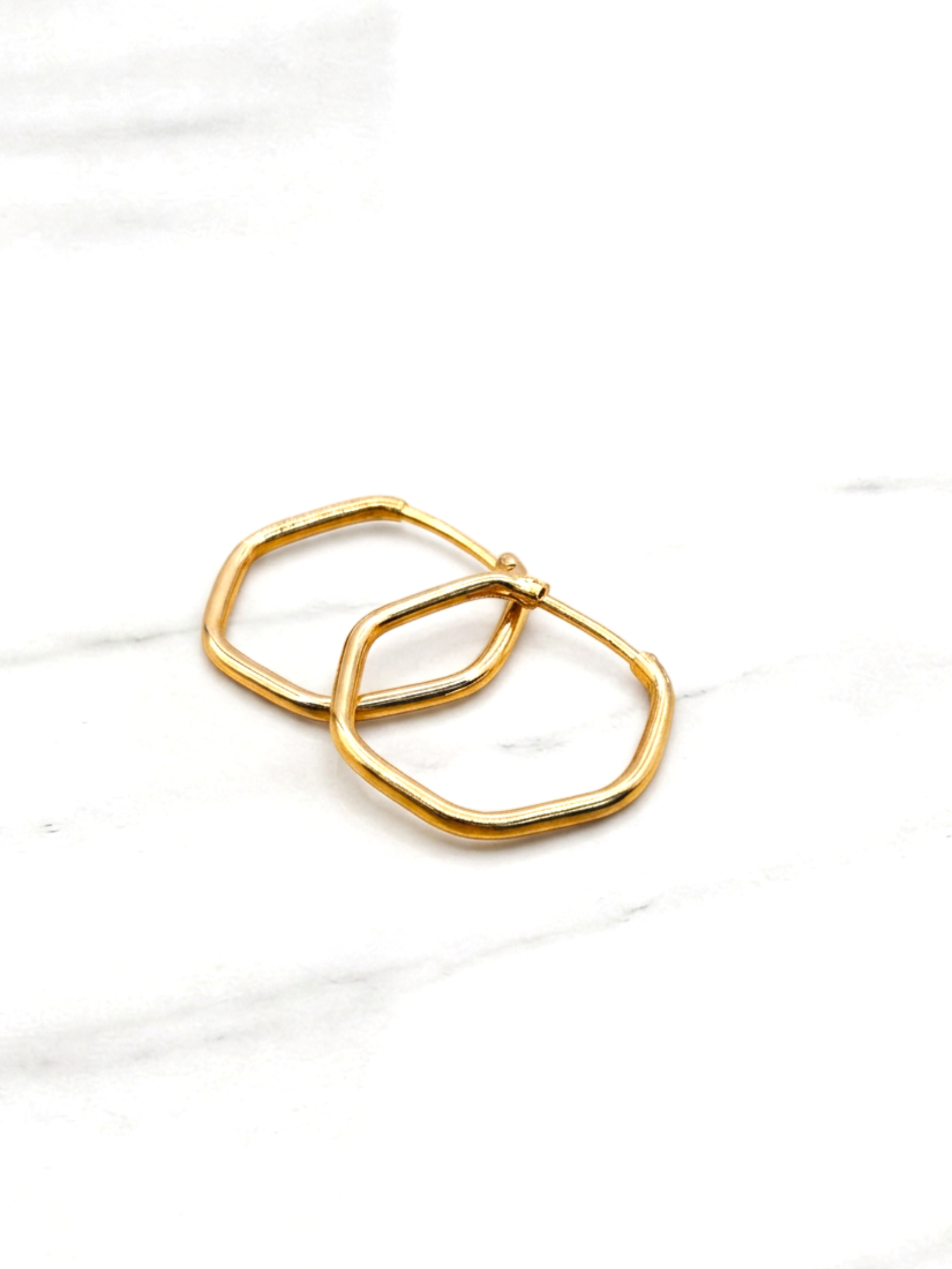 Aros argollas hexagonal Oro 18k 4
