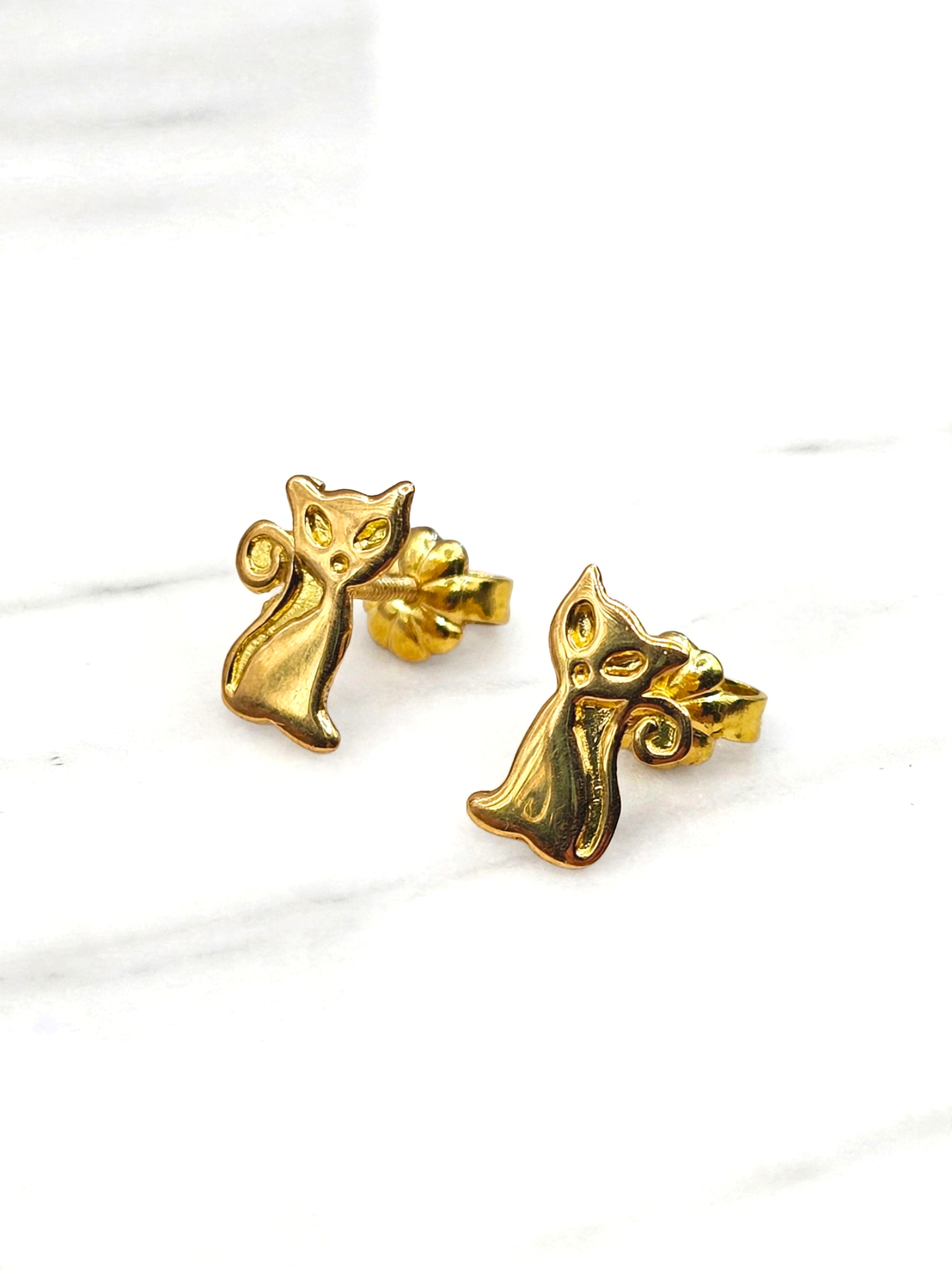 Aros gatos Oro 18k 4