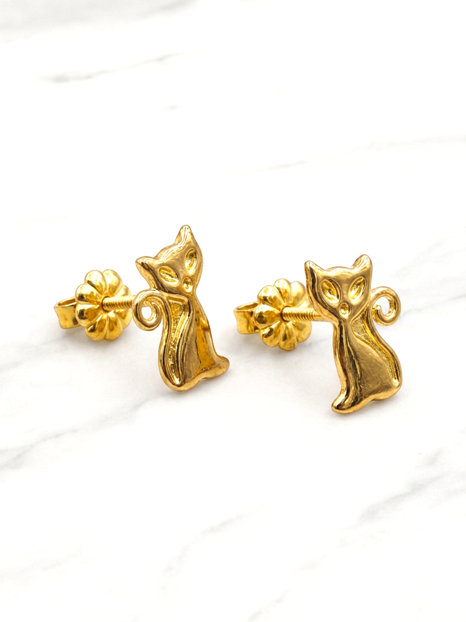Aros gatos Oro 18k 1