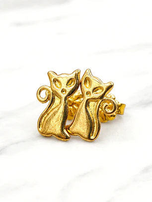 Aros gatos Oro 18k
