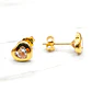 Aros corazón circon 8 mm Oro 18k - Miniatura 3