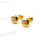 Aros corazón circon 8 mm Oro 18k - Miniatura 4