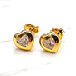 Aros corazón circon 8 mm Oro 18k - Miniatura 1