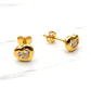 Aros corazón circon 8 mm Oro 18k - Miniatura 5