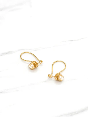 Aros colgante gancho perla cultivada Oro 18k