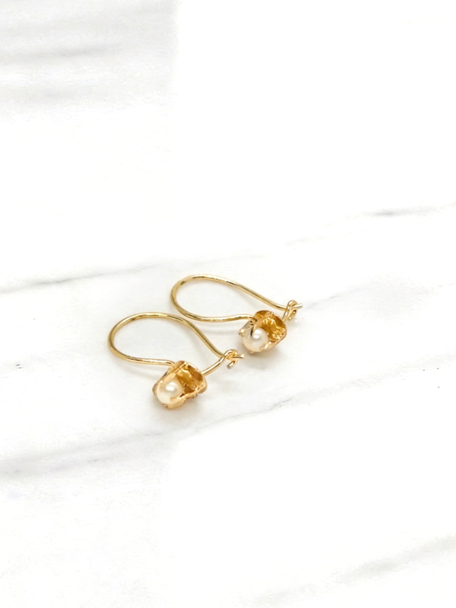 Aros colgante gancho perla cultivada Oro 18k 2